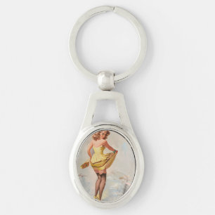 Porte-clés Fille pin-up par temps de pluie
