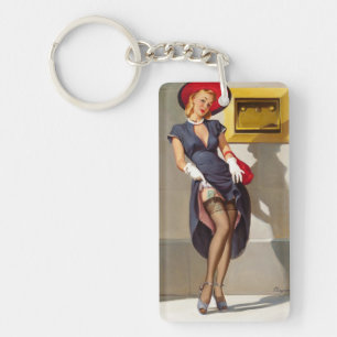 Porte-clés Fille Pin-Up Rétro