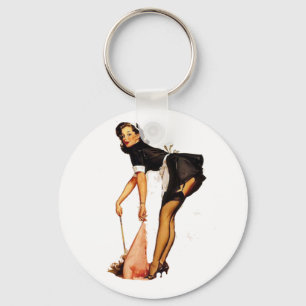 Porte-clés fille pin-up vintage