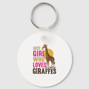Porte-clés Fille qui aime les girafes Vintage Girafe T-shirt