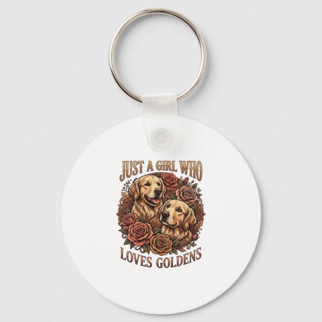Porte-clés Fille qui aime simplement les roses pour chiens Go (Recto)