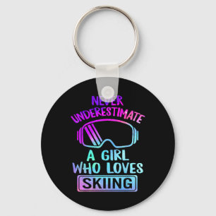 Porte-clés Fille Qui Aime Skier Femme Ski Snowboard