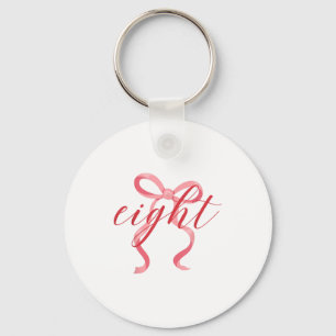 Porte-clés Fille Rose Coquette Nœud 8 Ans 8e Anniversaire Par