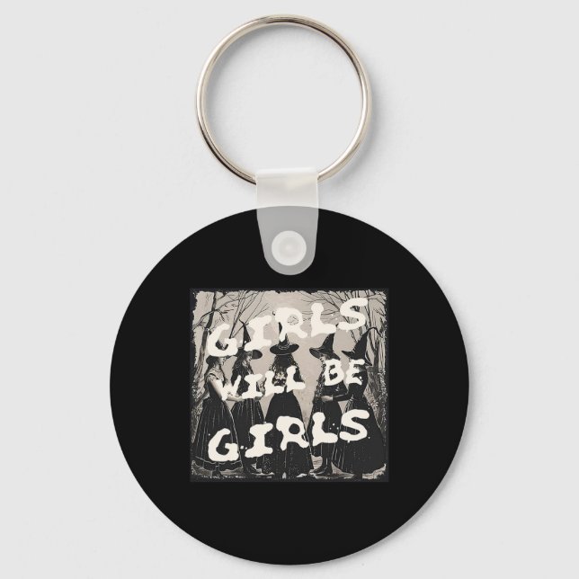 Porte-clés Fille Sera Fille Sorcière Drôle Halloween Vibes Fe (Recto)