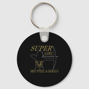 Porte-clés Fille super de tir à l'arc féminine avec flèche et