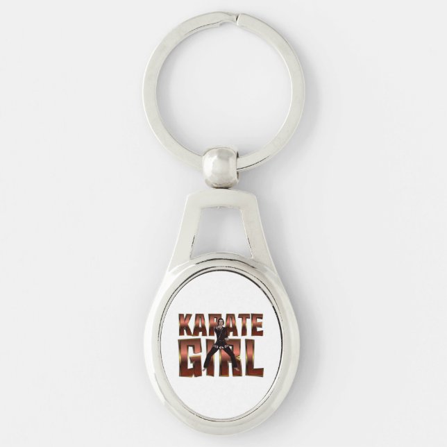 Porte-clés Fille SUPÉRIEURE de karaté (Devant)