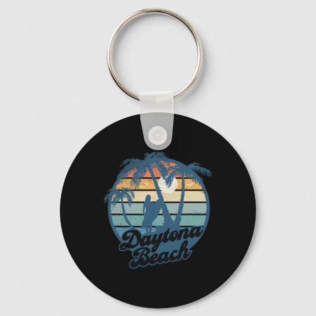 Porte-clés Fille surfeuse de Daytona Beach Fl Coucher de sole (Recto)