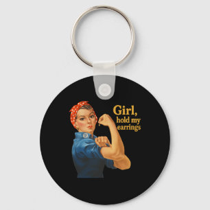 Porte-clés Fille tiens mes boucles d'oreilles Anti Trump Rosi