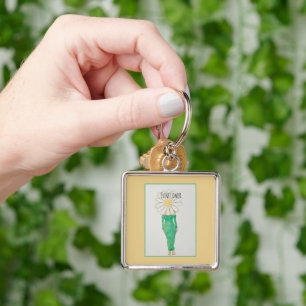 Porte-clés Fille Tournesol Robe Verte