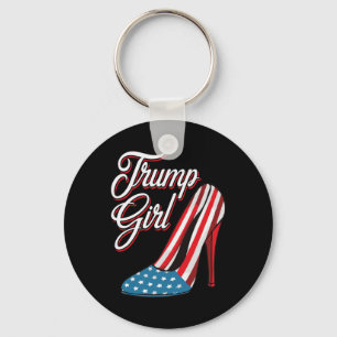 Porte-clés Fille Trump 2025 Talons Hauts Drapeau Américain Fe