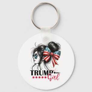 Porte-clés Fille Trump Chignon Décoiffé Lunettes De Soleil Tr