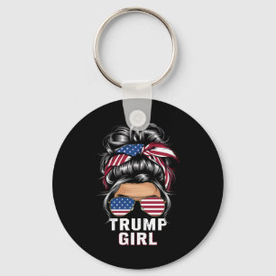 Porte-clés Fille Trump Nœud Méssy Drapeau USA Trump Élection 