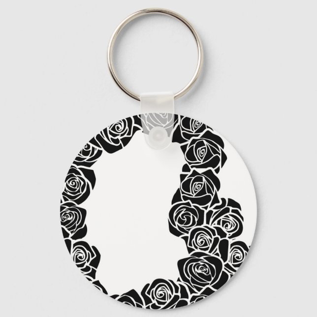 Porte-clés Fille Vintage rose noire (Recto)