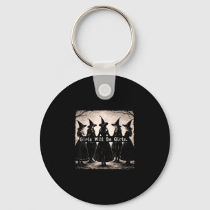 Porte-clés Fille vintage sera l'ambiance halloween sorcière p