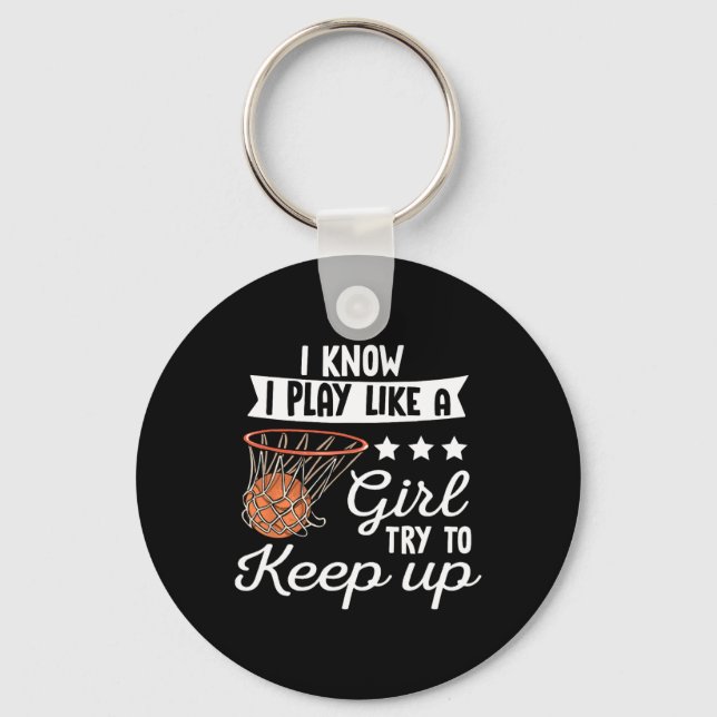 Porte-clés Filles De Basket - Je Sais Que Je Joue Comme Une F (Recto)