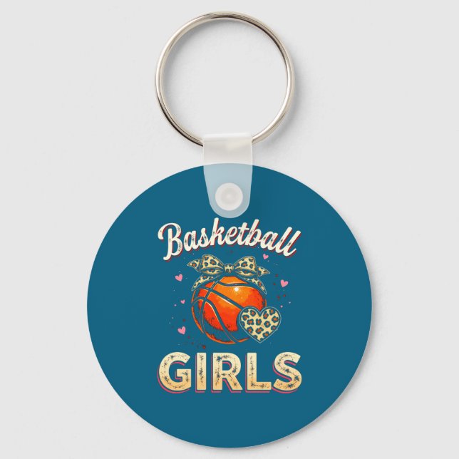 Porte-clés Filles de basketball mignonnes Illustration de coe (Recto)