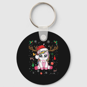 Porte-clés Filles de Noël mignonnes Femmes Noël Unicorn Deer