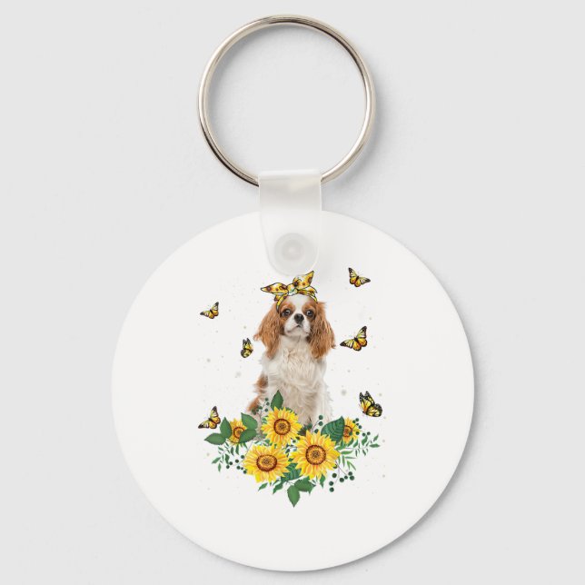 Porte-clés Filles Femmes Maman Cavalier King Charles Spaniel  (Recto)