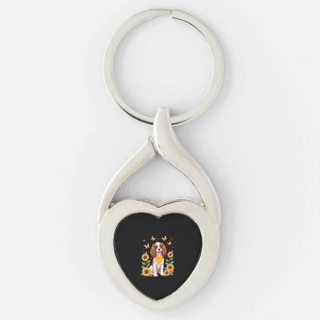 Porte-clés Filles Femmes Maman Cavalier King Charles Spaniel  (Devant)