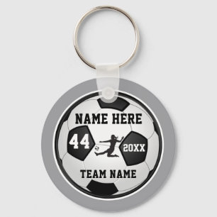 Porte-clés Filles Fête de Football Faveurs, Gris, Noir et Bla