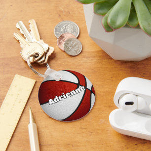 Porte-clés filles garçons basketball rouge équipe couleurs