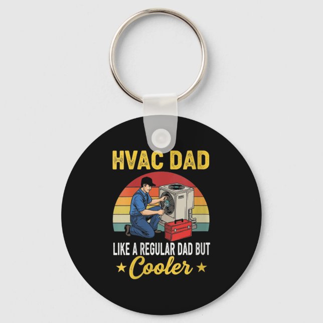 Porte-clés Filles Hvac Papa Mais Glacière Mens Drôle Hvac Tec (Recto)