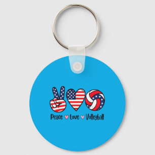 Porte-clés Filles Paix Amour Volley-ball 4 juillet Américain