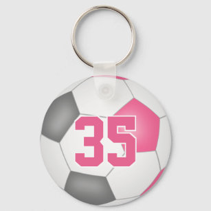 Porte-clés filles rose gris porte - clé de football personnal