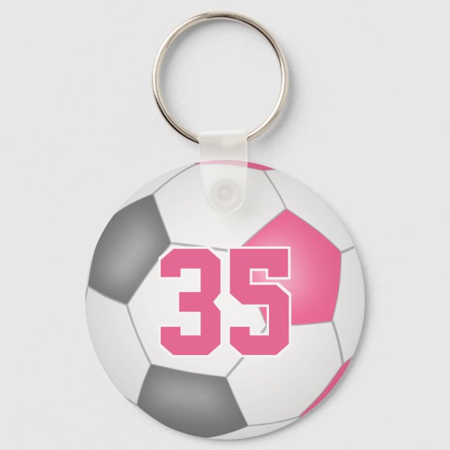 Porte-clés filles rose gris porte - clé de football personnal (Recto)