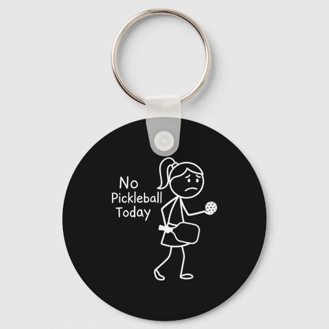 Porte-clés Fillettes de figure triste de sport de pickleball  (Recto)