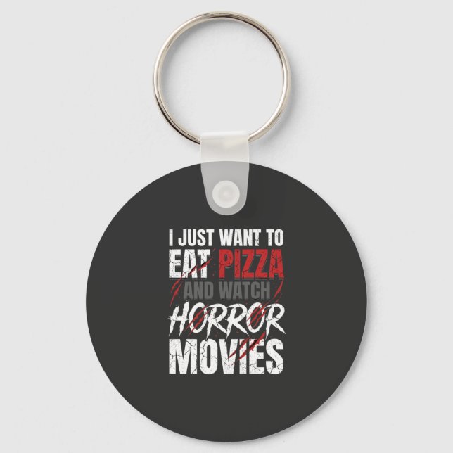 Porte-clés Films d'horreur Pizza Halloween Design_1 (Recto)