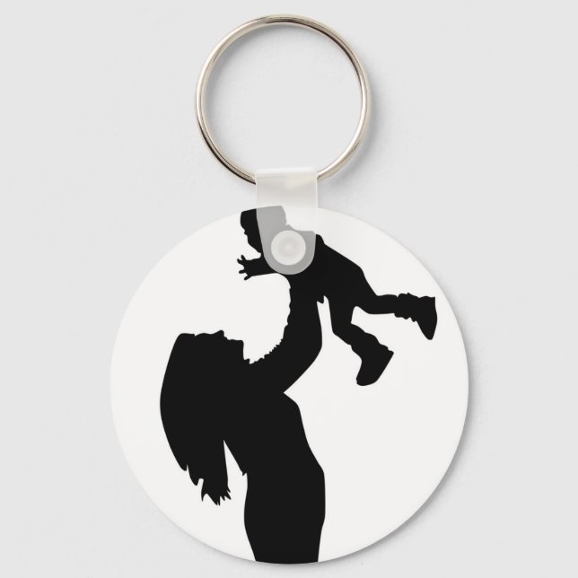 Porte-clés Fils de la mère Silhouette Fête des mères (Recto)