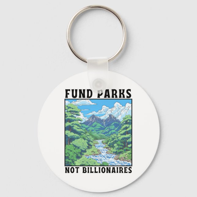 Porte-clés Financer les parcs, pas les milliardaires  (Recto)