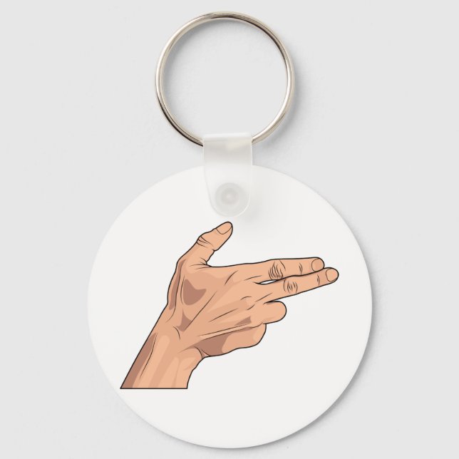 Porte-clés Finger Gun Pistol Shooting Hand Sign Gesture (Recto)