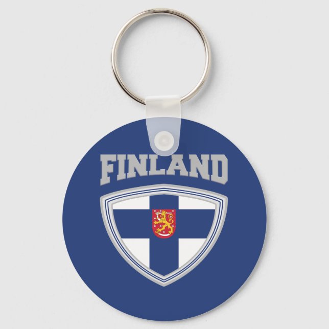 Porte-clés Finland Flag Shield & Emblem (Recto)