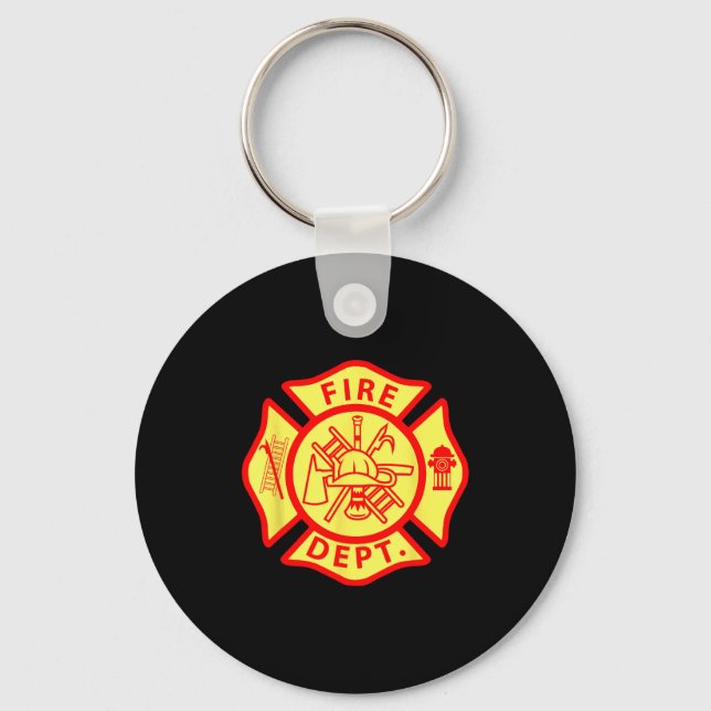 Porte-clés Fire Department Logo Uniform Fireman Symbol Firefi (Recto)