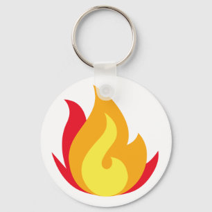 Porte-clés Fire Emoji Button Keychain