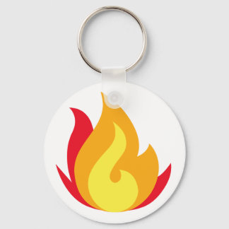 Porte-clés Fire Emoji Button Keychain