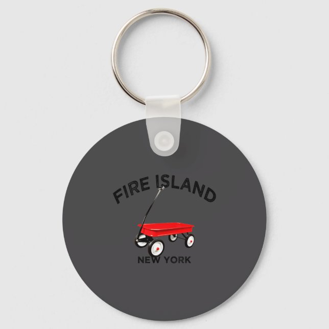 Porte-clés Fire Island Large Version Red Wagon Long Island Ny (Recto)