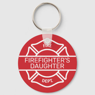 Porte-clés Firefighter's Daughter Red  Keychain