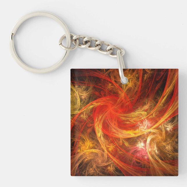 Porte-clés Firestorm Art Abstrait (Devant)