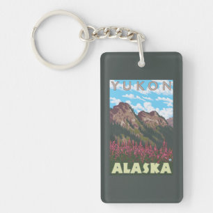 Porte-clés Fireweed et montagnes - le Yukon, Alaska