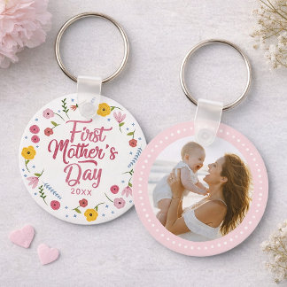 Porte-clés First Mother’s Day Photo Keychain Personalized Gif