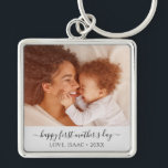 Porte-clés First Mother's Day Custom Photo Mom & Me Keychain<br><div class="desc">Say happy mother's day with this photo keyring. The words 'happy first mothers day' are written in elegant script font. A sweet keepsake gift for a first mother's day.</div>
