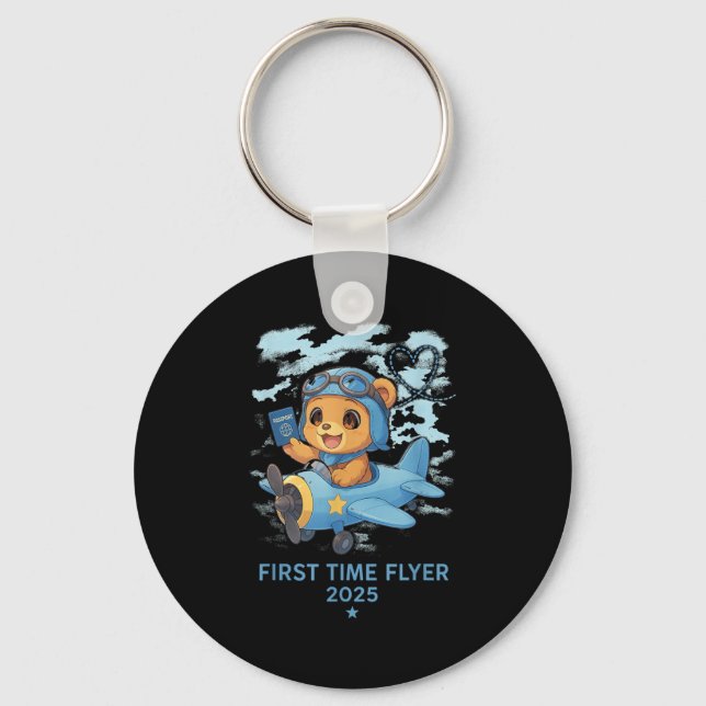 Porte-clés First Time Flyer 2025 Teddy Bear Aviator Kids Todd (Recto)