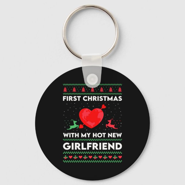 Porte-clés First Xmas With My New Girlfriend Men Ugly Christ  (Recto)