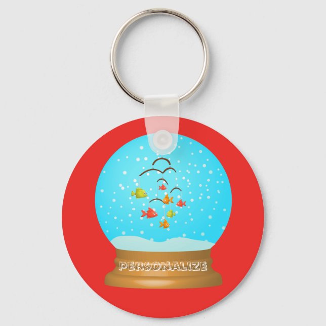 Porte-clés Fish bowl snow globe keychain (Recto)