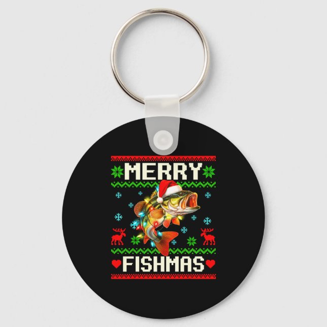Porte-clés Fishing B Fish Merry Fishmas Fisherman Ugly Christ (Recto)