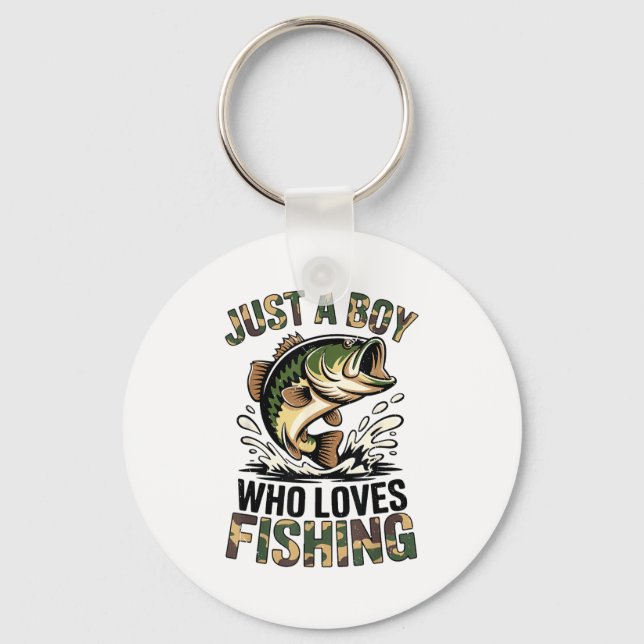 Porte-clés Fishing Camo B Fish Youth Just A Boy Who Loves Fis (Recto)