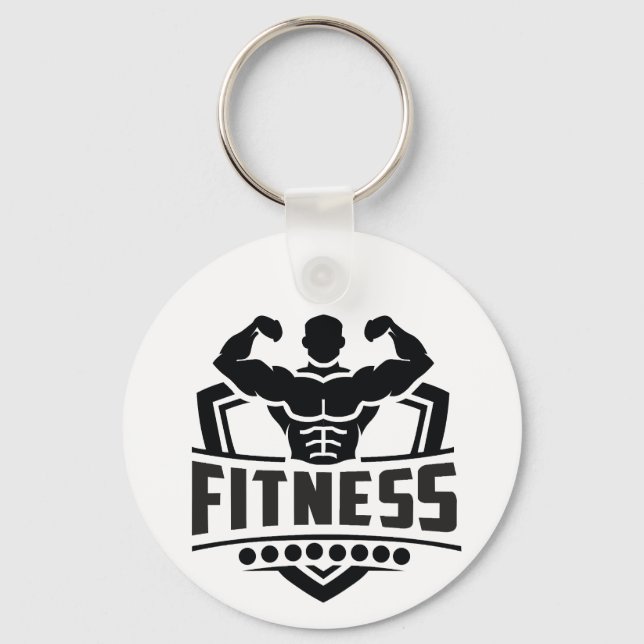 Porte-clés Fitness Motivation Graphic | Strong & Active Life (Recto)
